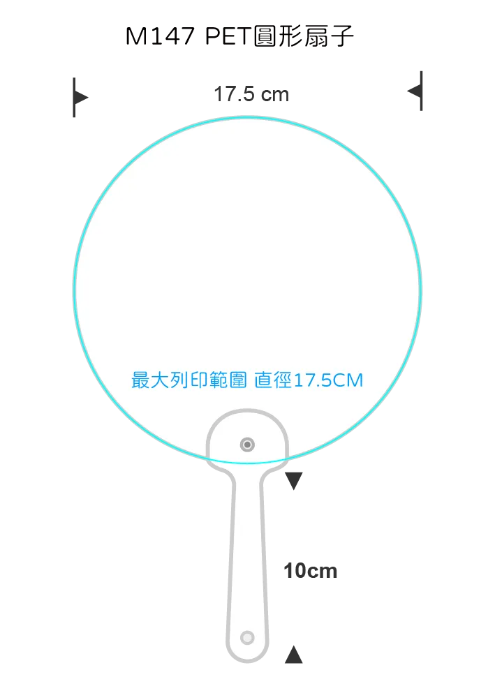 PET圓型塑料扇子｜台灣印製1件起 (T26_M147)